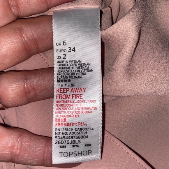 Topshop Blush Pink Size 2P Lined Spaghetti Strap Slip Dress Wedding Guest - Picture 6 of 7